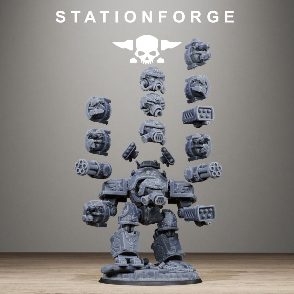 Imperial Army Grim Guard Mechguard, proxy miniature, infantry, 28mm heroic scale unpainted resin, view 8