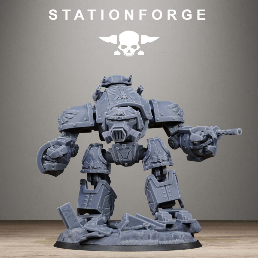 Imperial Army Grim Guard Mechguard, proxy miniature, infantry, 28mm heroic scale unpainted resin, view 9