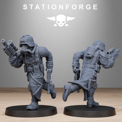 Imperial Army Grim Guard Shovel Trenches, proxy miniature, infantry, 28mm heroic scale unpainted resin, view 3