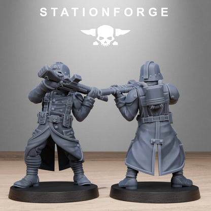 Imperial Army Grim Guard Shovel Trenches, proxy miniature, infantry, 28mm heroic scale unpainted resin, view 6