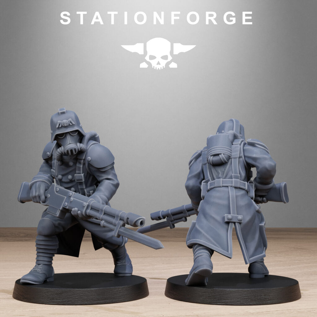 Imperial Army Grim Guard Shovel Trenches, proxy miniature, infantry, 28mm heroic scale unpainted resin, view 7