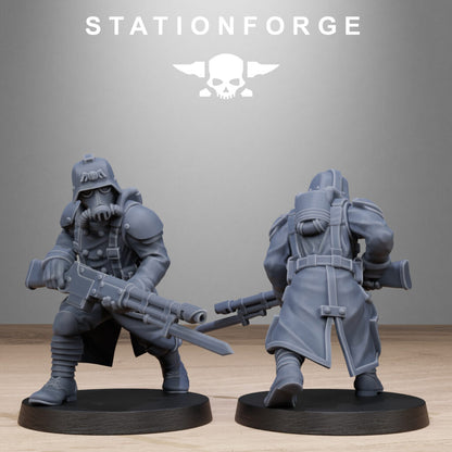 Imperial Army Grim Guard Shovel Trenches, proxy miniature, infantry, 28mm heroic scale unpainted resin, view 7