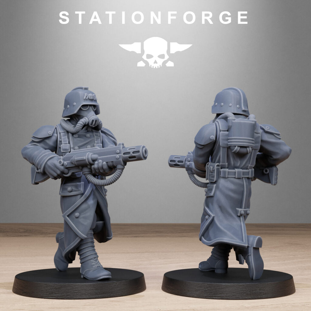Imperial Army Grim Guard Shovel Trenches, proxy miniature, infantry, 28mm heroic scale unpainted resin, view 8