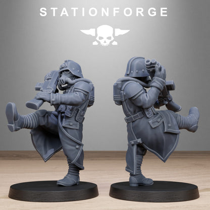 Imperial Army Grim Guard Shovel Trenches, proxy miniature, infantry, 28mm heroic scale unpainted resin, view 9