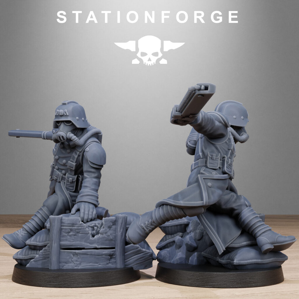 Imperial Army Grim Guard Shovel Trenches, proxy miniature, infantry, 28mm heroic scale unpainted resin, view 10