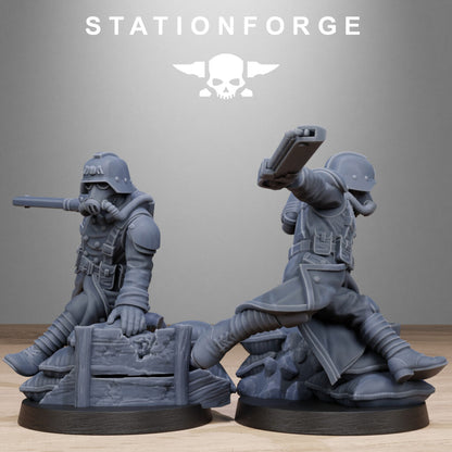 Imperial Army Grim Guard Shovel Trenches, proxy miniature, infantry, 28mm heroic scale unpainted resin, view 10