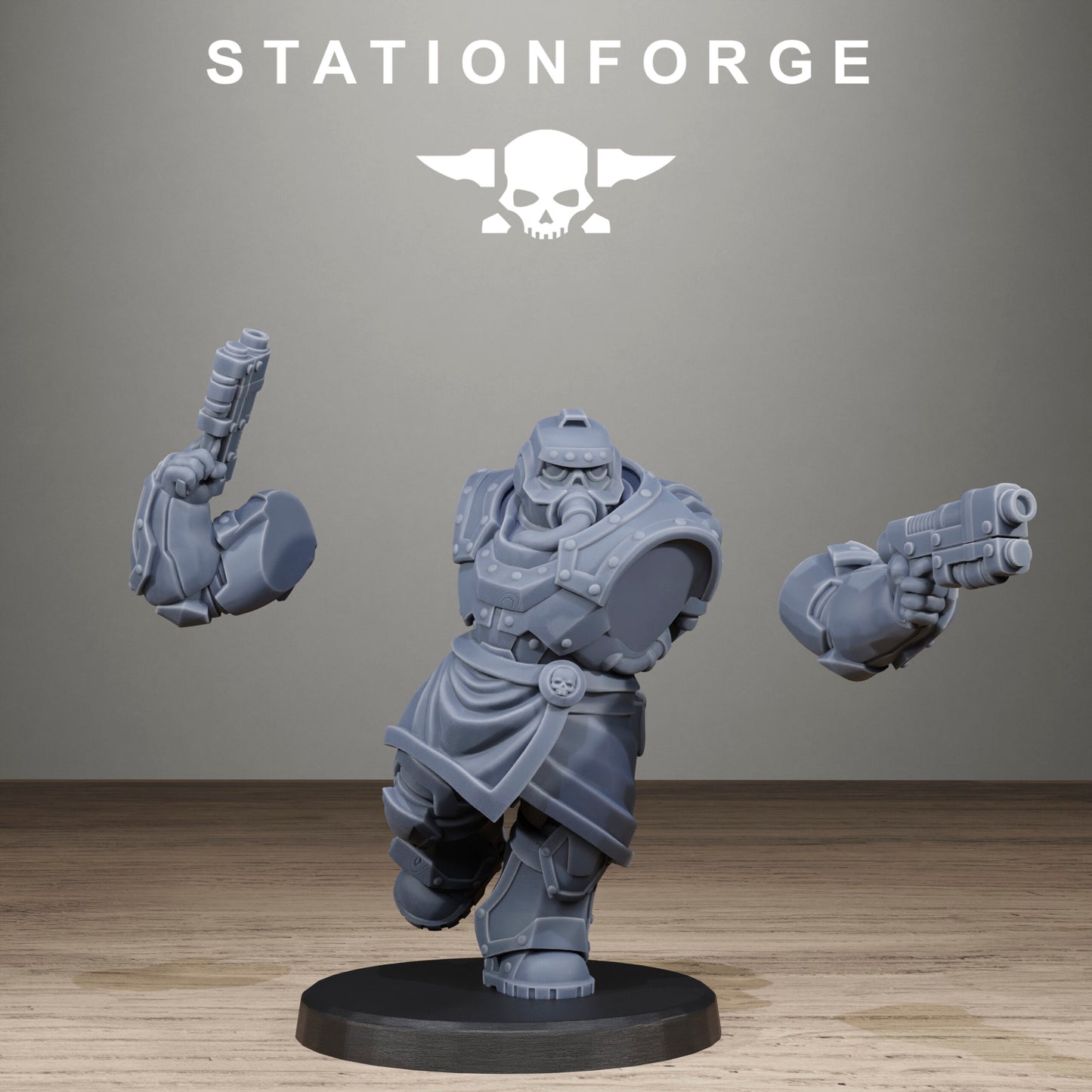 Imperial Army Grim Guard Skull Wardens, proxy miniature, infantry, 28mm heroic scale unpainted resin, view 5