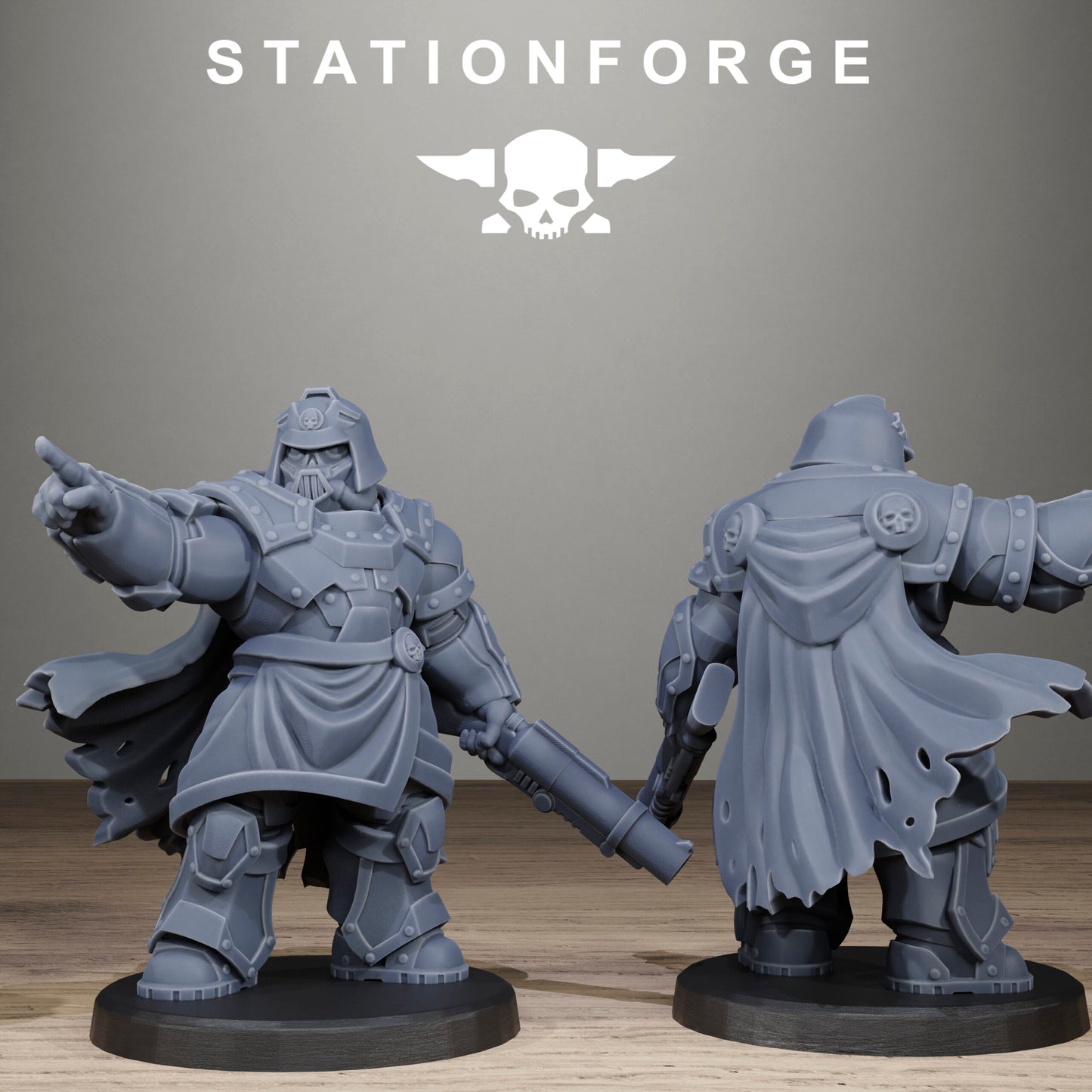 Imperial Army Grim Guard Skull Wardens, proxy miniature, infantry, 28mm heroic scale unpainted resin, view 6
