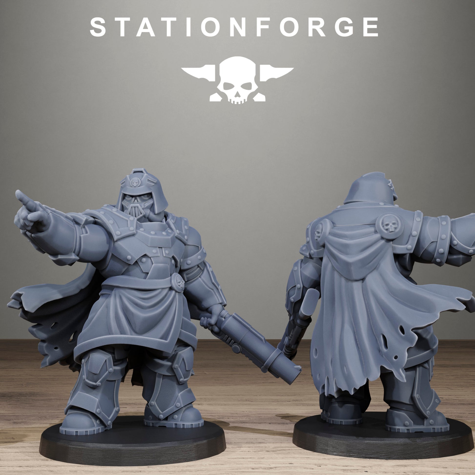 Imperial Army Grim Guard Skull Wardens, proxy miniature, infantry, 28mm heroic scale unpainted resin, view 6