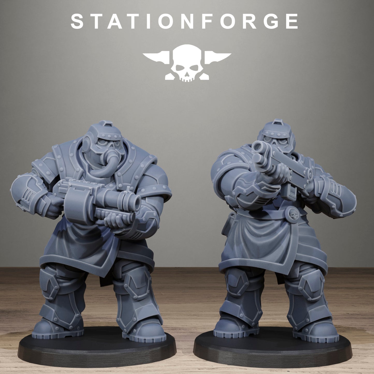 Imperial Army Grim Guard Skull Wardens, proxy miniature, infantry, 28mm heroic scale unpainted resin, view 7