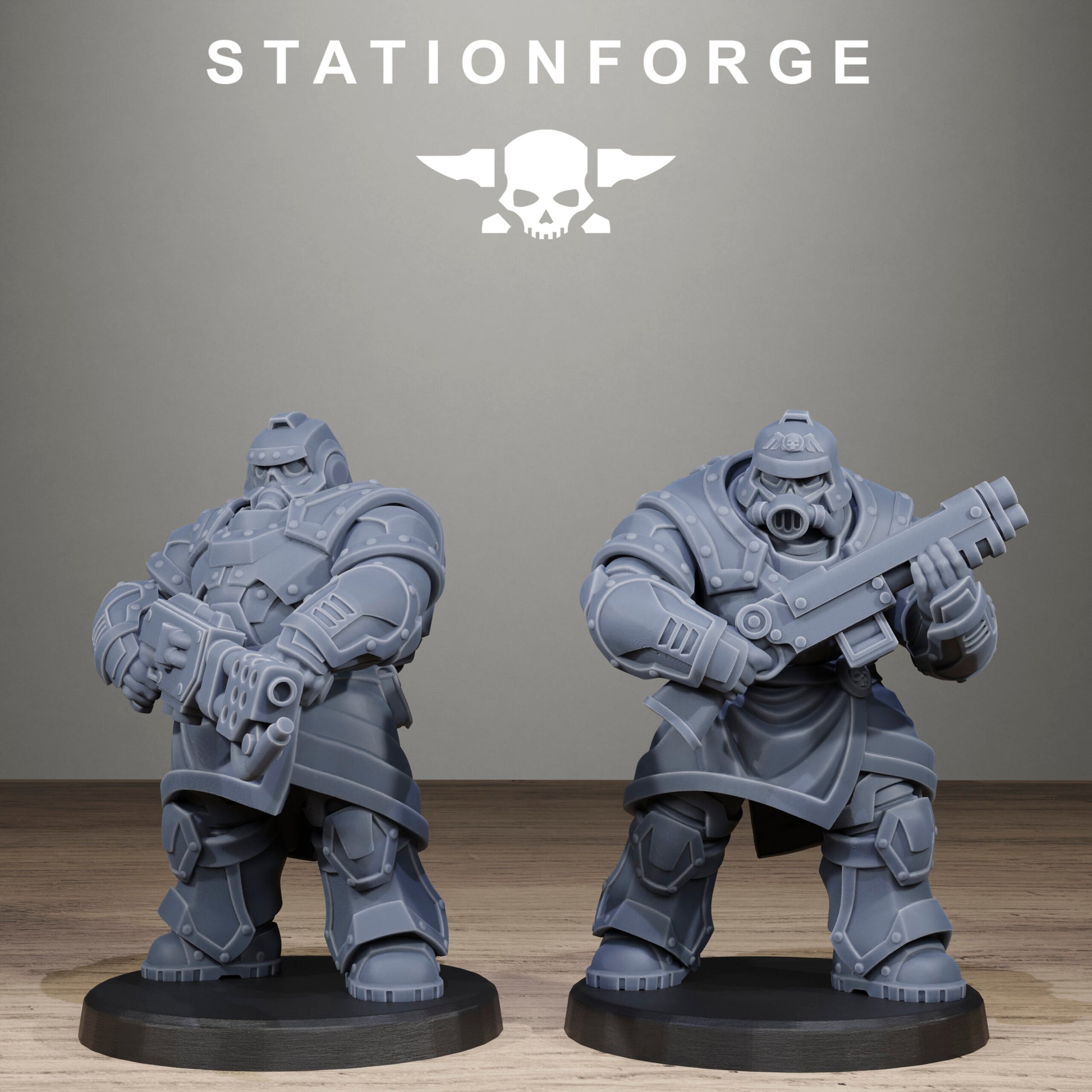 Imperial Army Grim Guard Skull Wardens, proxy miniature, infantry, 28mm heroic scale unpainted resin, view 8