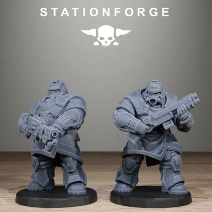 Imperial Army Grim Guard Skull Wardens, proxy miniature, infantry, 28mm heroic scale unpainted resin, view 8