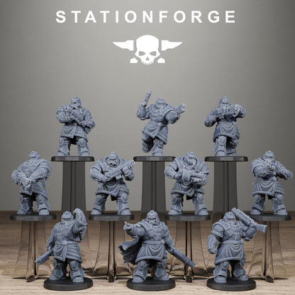 Imperial Army Grim Guard Skull Wardens, proxy miniature, infantry, 28mm heroic scale unpainted resin, view 9