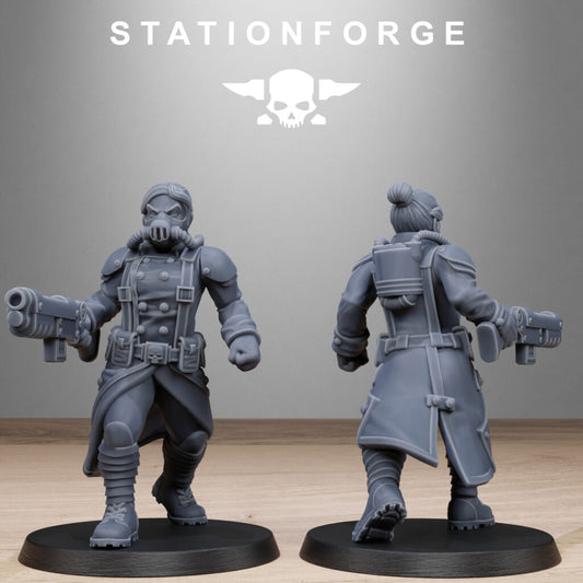Imperial Army Grim Guard Steel Sisters, proxy miniature, infantry, 28mm heroic scale unpainted resin, view 2