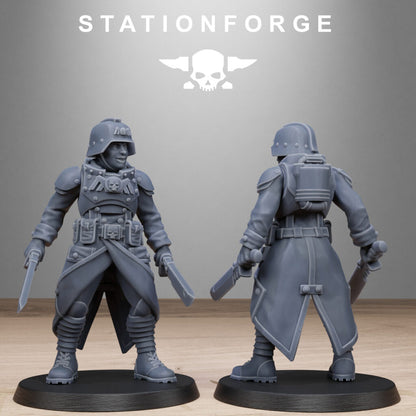 Imperial Army Grim Guard Steel Sisters, proxy miniature, infantry, 28mm heroic scale unpainted resin, view 4