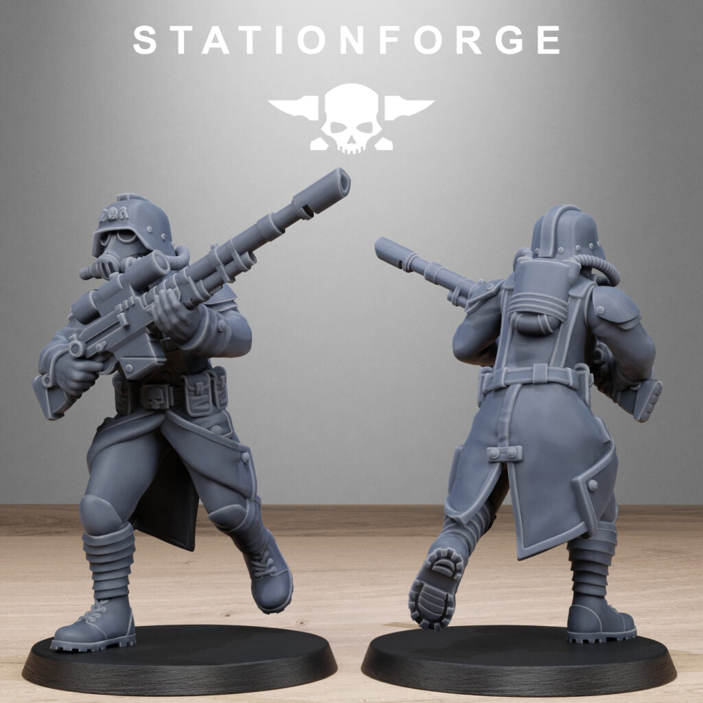 Imperial Army Grim Guard Steel Sisters, proxy miniature, infantry, 28mm heroic scale unpainted resin, view 5