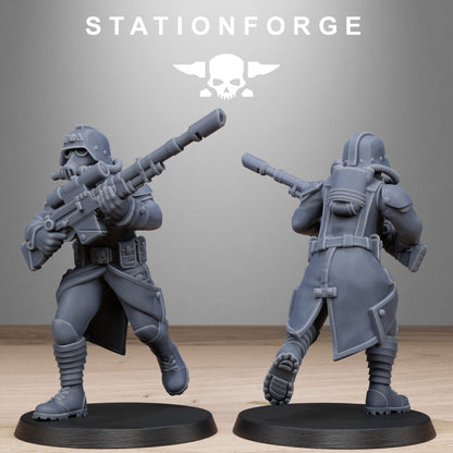 Imperial Army Grim Guard Steel Sisters, proxy miniature, infantry, 28mm heroic scale unpainted resin, view 5