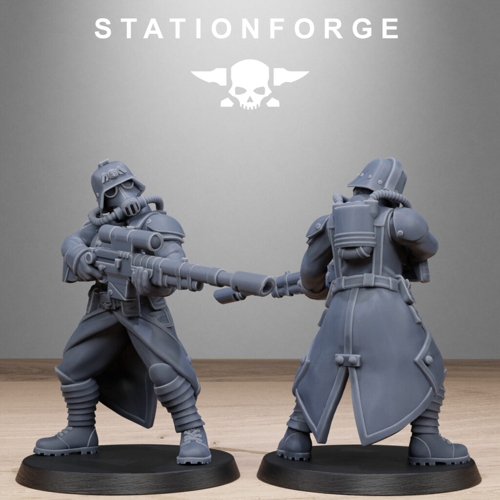 Imperial Army Grim Guard Steel Sisters, proxy miniature, infantry, 28mm heroic scale unpainted resin, view 6