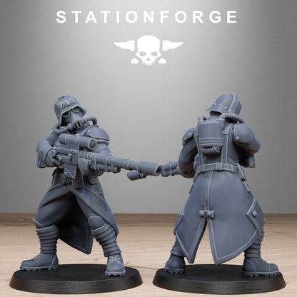 Imperial Army Grim Guard Steel Sisters, proxy miniature, infantry, 28mm heroic scale unpainted resin, view 6