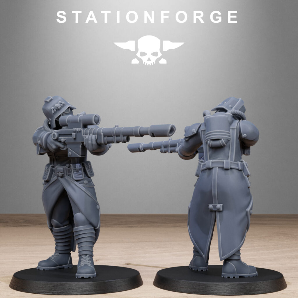 Imperial Army Grim Guard Steel Sisters, proxy miniature, infantry, 28mm heroic scale unpainted resin, view 7