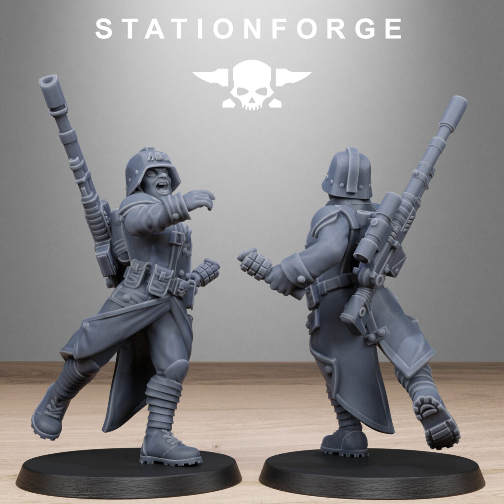 Imperial Army Grim Guard Steel Sisters, proxy miniature, infantry, 28mm heroic scale unpainted resin, view 8