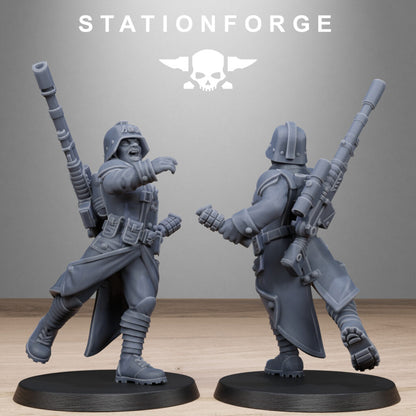 Imperial Army Grim Guard Steel Sisters, proxy miniature, infantry, 28mm heroic scale unpainted resin, view 8
