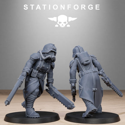 Imperial Army Grim Guard Steel Sisters, proxy miniature, infantry, 28mm heroic scale unpainted resin, view 10