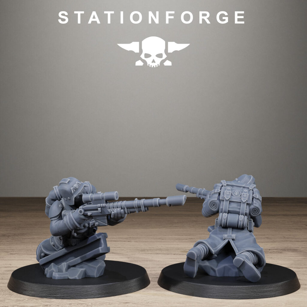 Imperial Army Grim Guard Trench Raiders, proxy miniature, infantry, 28mm heroic scale unpainted resin, view 4