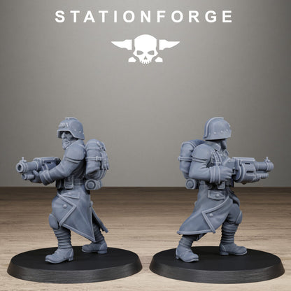 Imperial Army Grim Guard Trench Raiders, proxy miniature, infantry, 28mm heroic scale unpainted resin, view 5