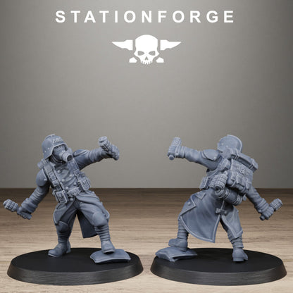 Imperial Army Grim Guard Trench Raiders, proxy miniature, infantry, 28mm heroic scale unpainted resin, view 6