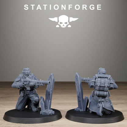 Imperial Army Grim Guard Trench Raiders, proxy miniature, infantry, 28mm heroic scale unpainted resin, view 7