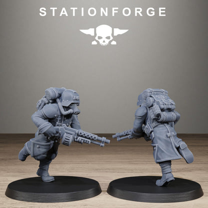 Imperial Army Grim Guard Trench Raiders, proxy miniature, infantry, 28mm heroic scale unpainted resin, view 8