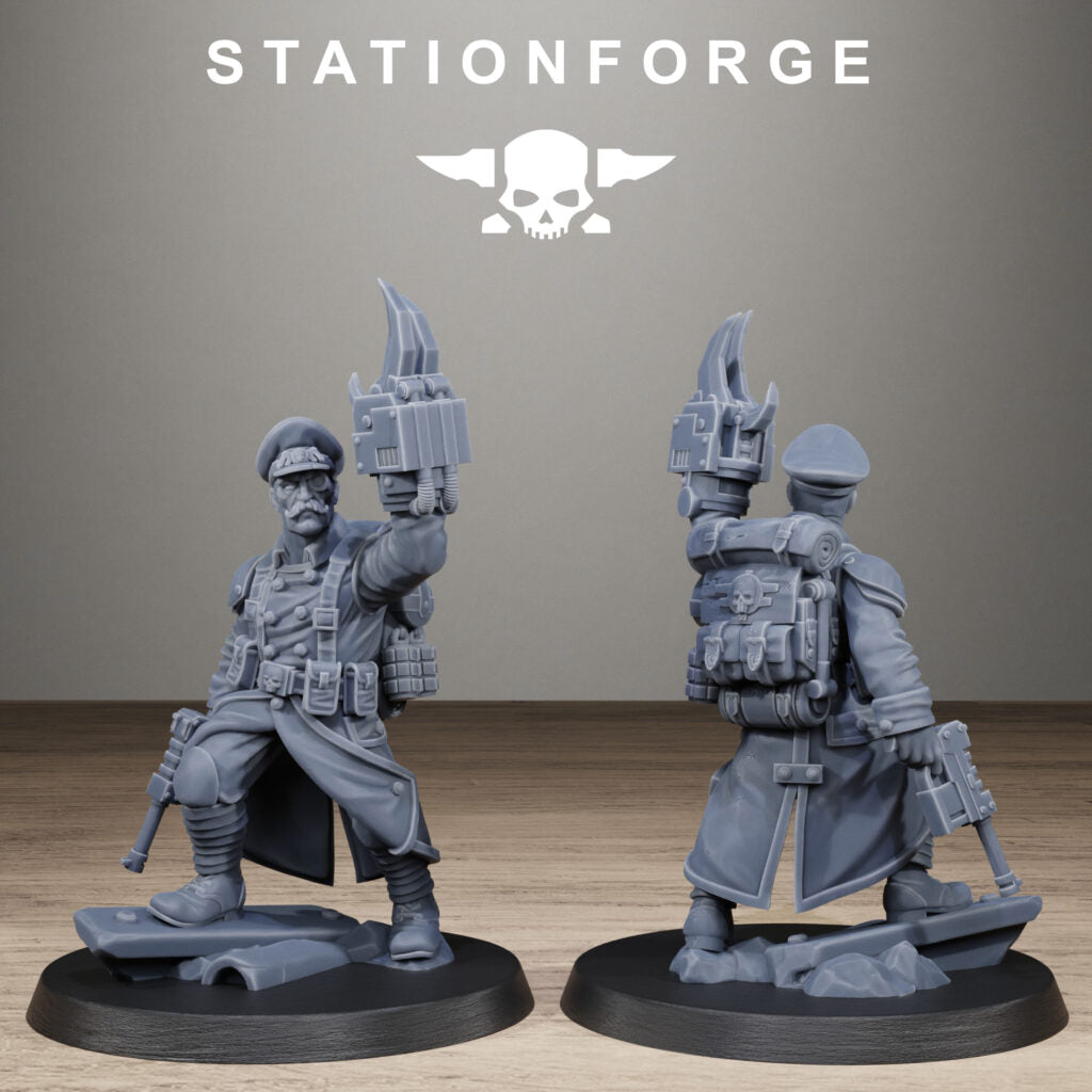 Imperial Army Grim Guard Trench Raiders, proxy miniature, infantry, 28mm heroic scale unpainted resin, view 9