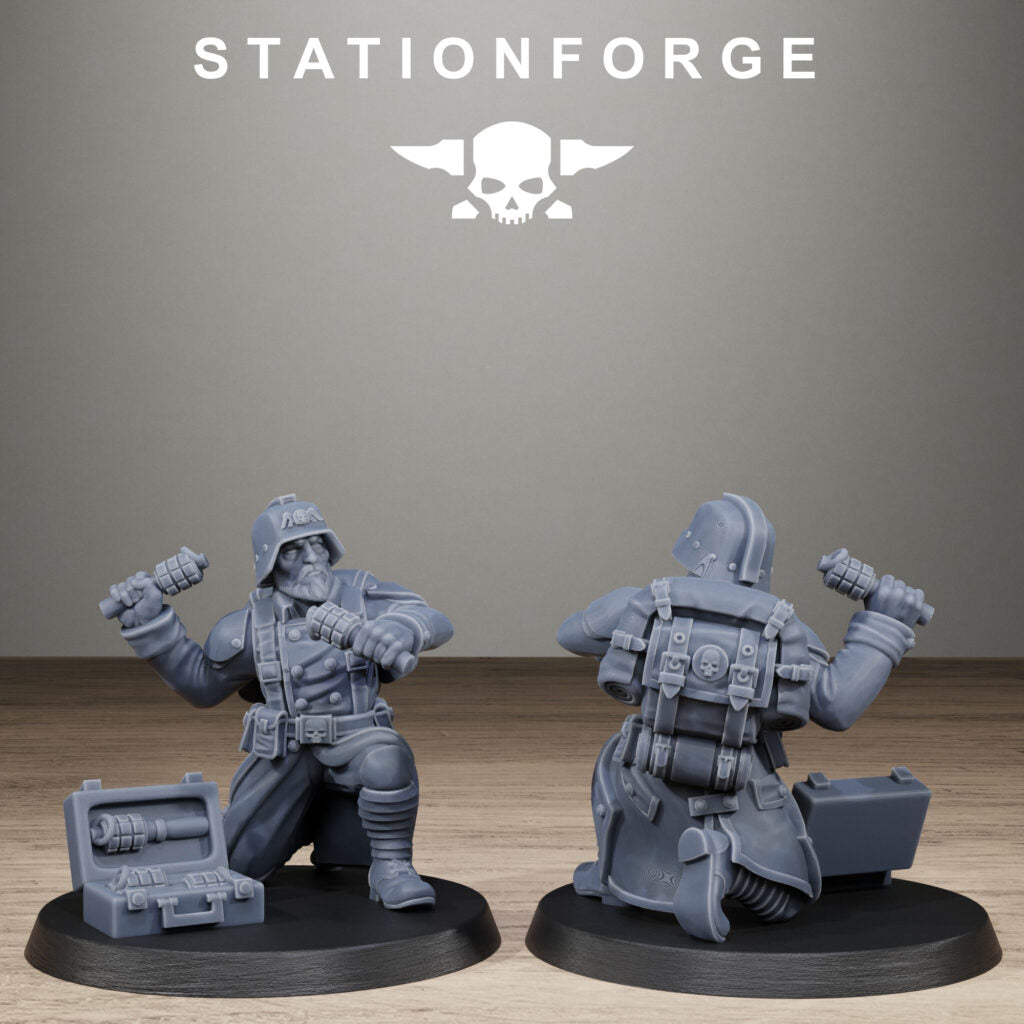 Imperial Army Grim Guard Trench Raiders, proxy miniature, infantry, 28mm heroic scale unpainted resin, view 10