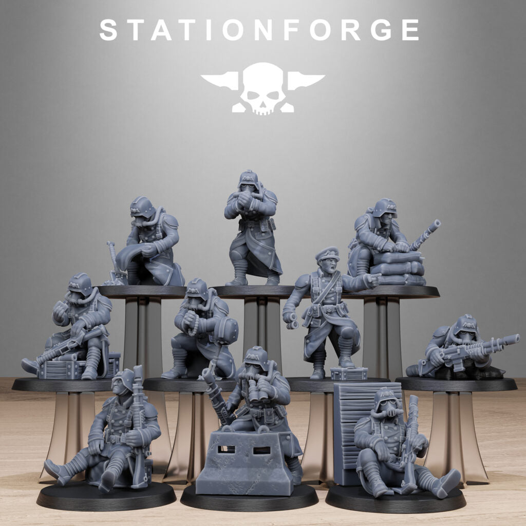 Imperial Army Grim Guard Battlefront, proxy miniature, infantry, 28mm heroic scale unpainted resin