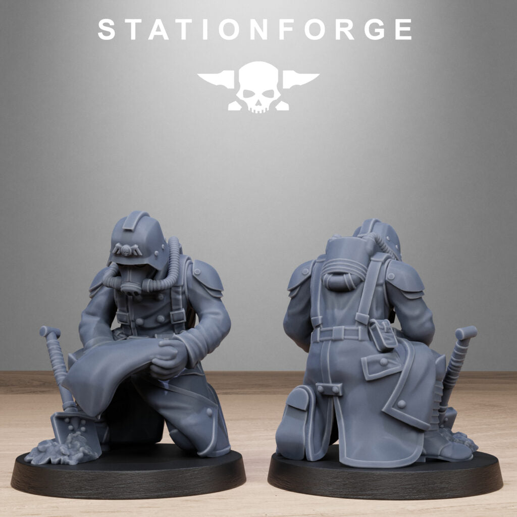 Imperial Army Grim Guard Battlefront, proxy miniature, infantry, 28mm heroic scale unpainted resin, view 3