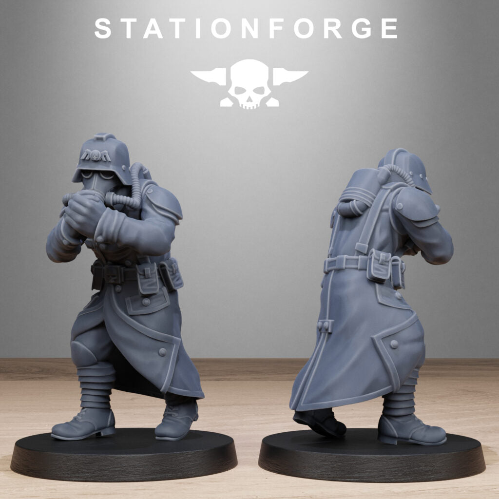 Imperial Army Grim Guard Battlefront, proxy miniature, infantry, 28mm heroic scale unpainted resin, view 4