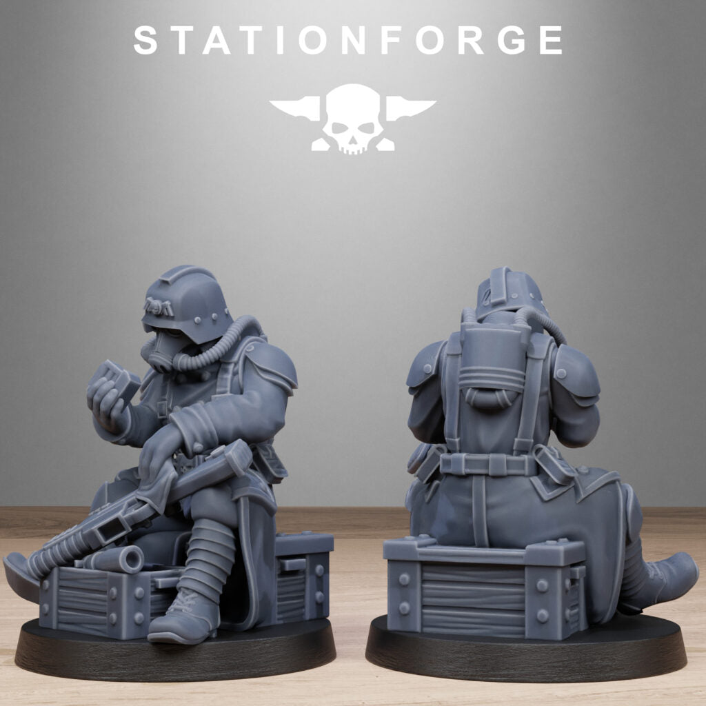 Imperial Army Grim Guard Battlefront, proxy miniature, infantry, 28mm heroic scale unpainted resin, view 6