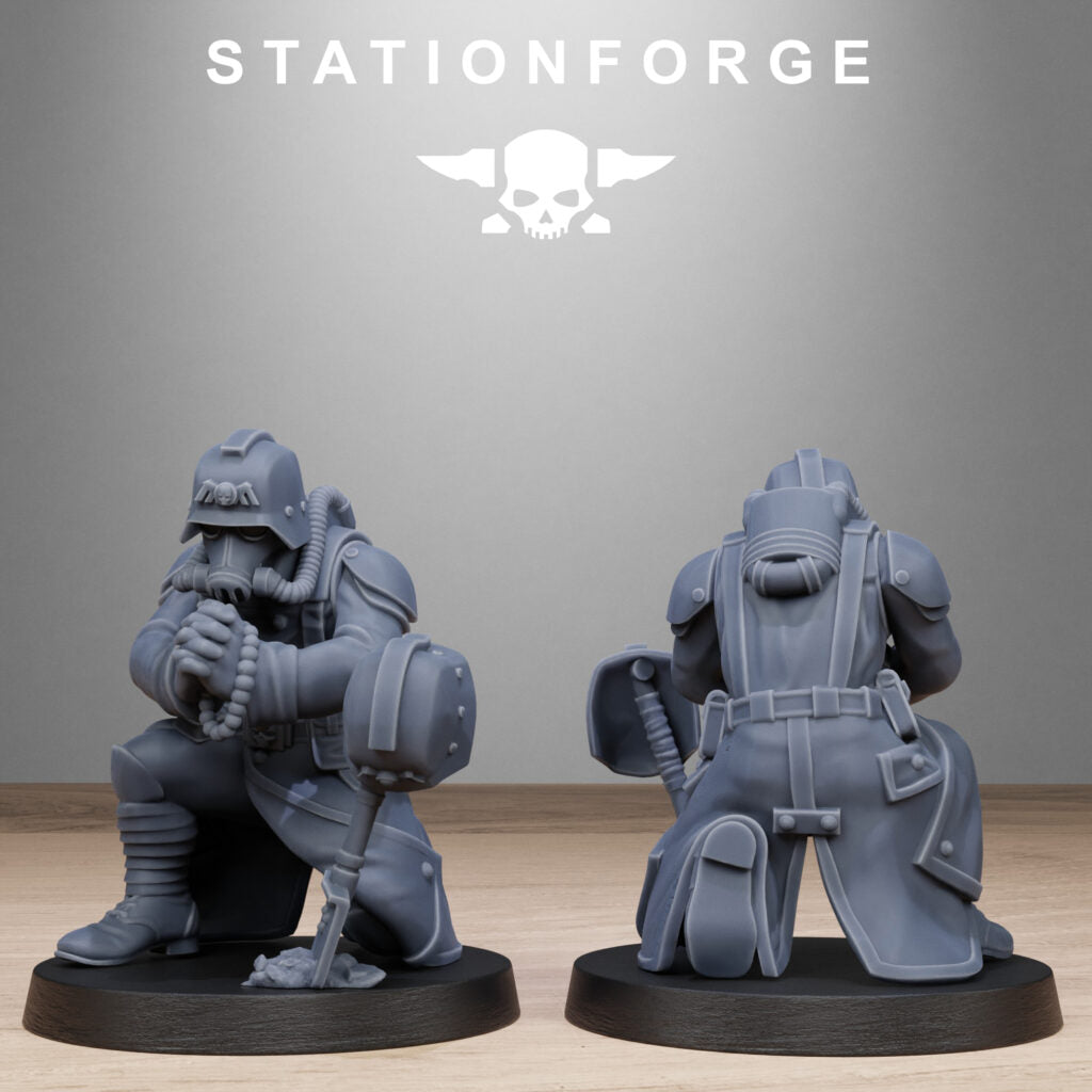 Imperial Army Grim Guard Battlefront, proxy miniature, infantry, 28mm heroic scale unpainted resin, view 7