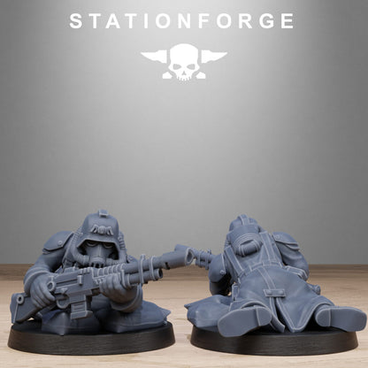 Imperial Army Grim Guard Battlefront, proxy miniature, infantry, 28mm heroic scale unpainted resin, view 9