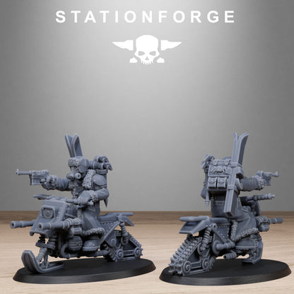 Imperial Army Grim Guard Frost Watch Snowbikers, proxy miniature, infantry, 28mm heroic scale unpainted resin, view 5