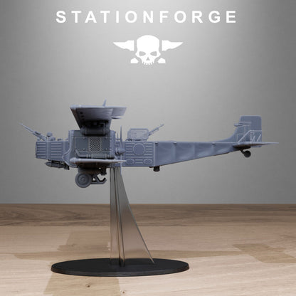 Imperial Army Grim Guard Iron Biplane, proxy miniature, infantry, 28mm heroic scale unpainted resin, view 3