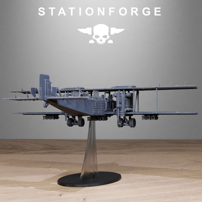 Imperial Army Grim Guard Iron Biplane, proxy miniature, infantry, 28mm heroic scale unpainted resin, view 6