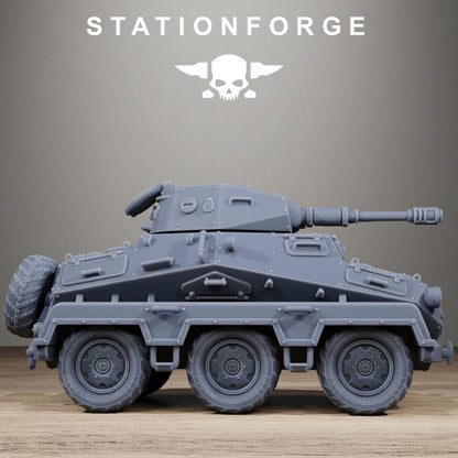 Imperial Army Grim Guard Iron Tank, proxy miniature, 28mm heroic scale unpainted resin, view 3
