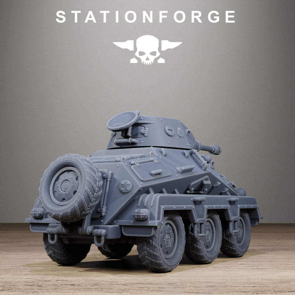 Imperial Army Grim Guard Iron Tank, proxy miniature, 28mm heroic scale unpainted resin, view 4