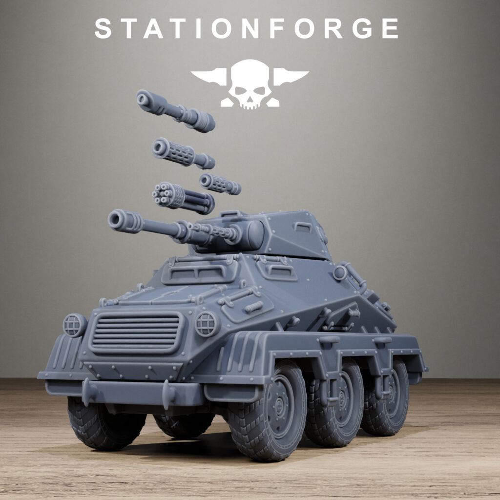 Imperial Army Grim Guard Iron Tank, proxy miniature, 28mm heroic scale unpainted resin, view 5