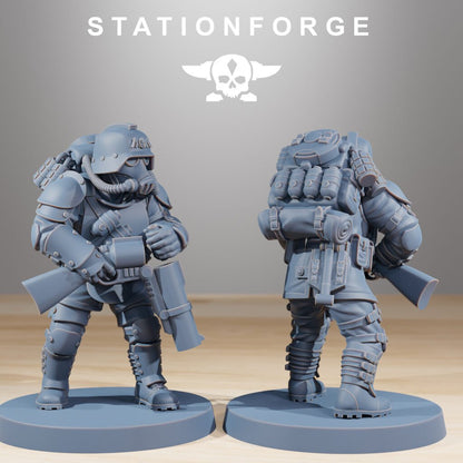 Imperial Army Grim Guard Ironclads, proxy miniature, infantry, 28mm heroic scale unpainted resin, view 4