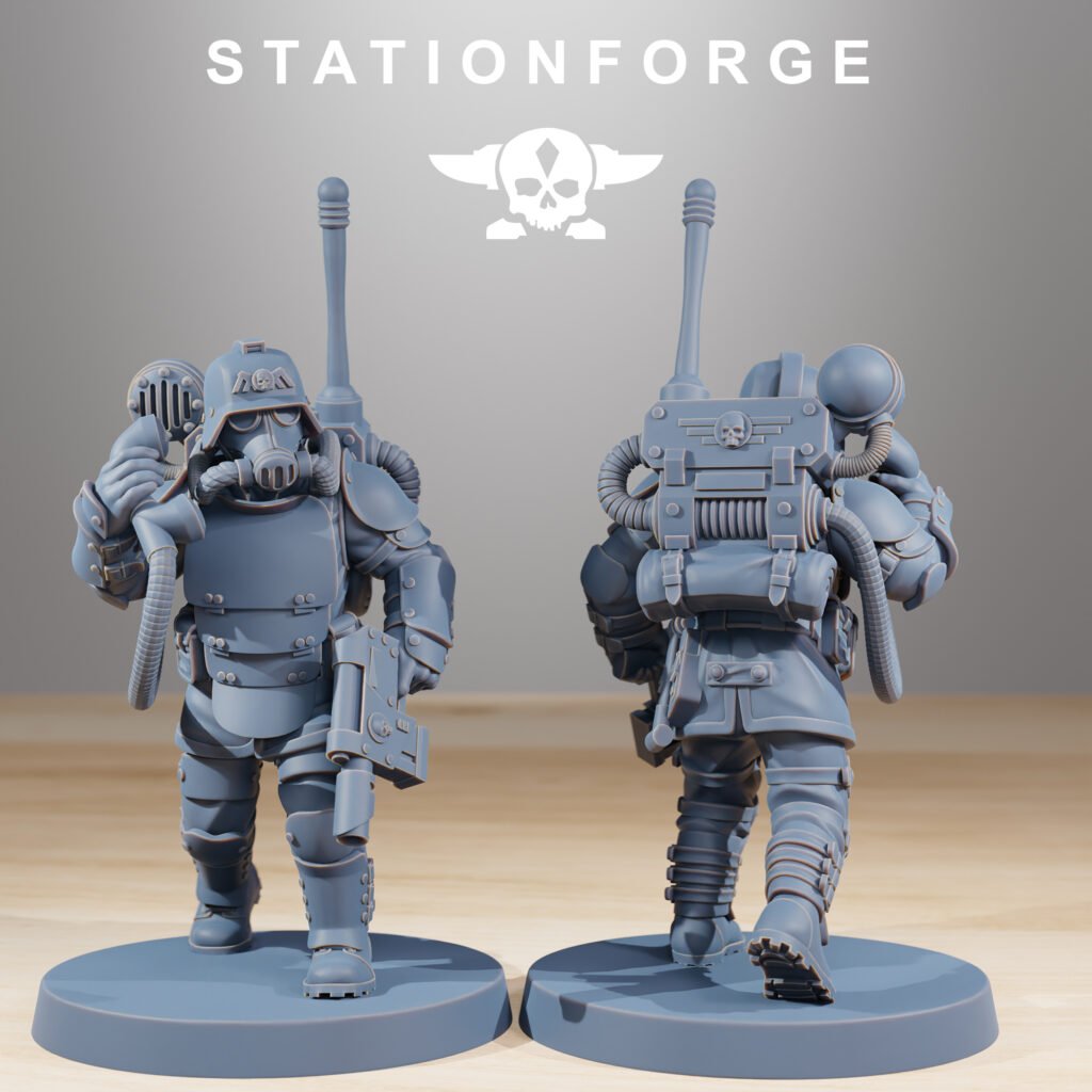 Imperial Army Grim Guard Ironclads, proxy miniature, infantry, 28mm heroic scale unpainted resin, view 6