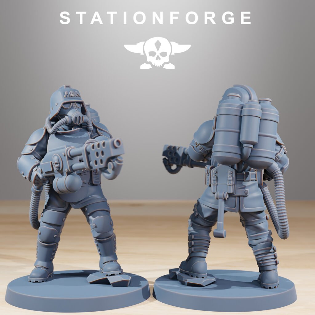 Imperial Army Grim Guard Ironclads, proxy miniature, infantry, 28mm heroic scale unpainted resin, view 7