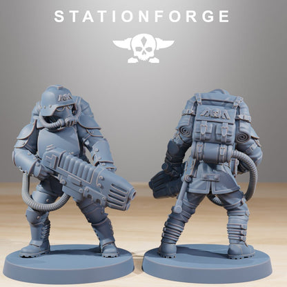 Imperial Army Grim Guard Ironclads, proxy miniature, infantry, 28mm heroic scale unpainted resin, view 8